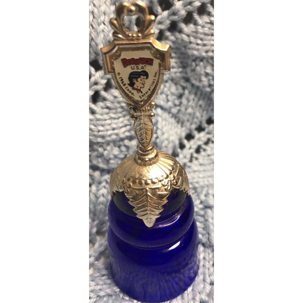 Blue &Gold Souvenir Bell From The Now Closed Theme Park Dogpatch USA In Arkansas